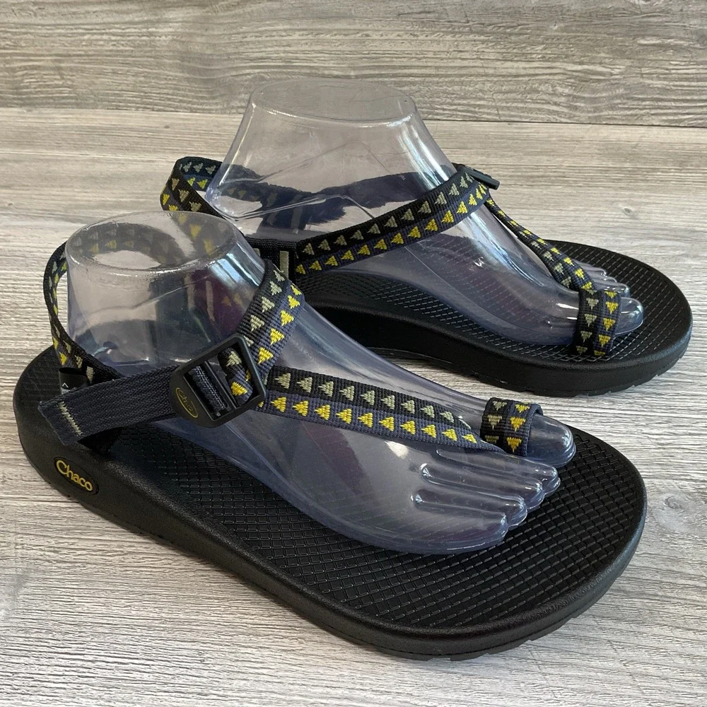 Chaco Z/Cloud Men's Banded Black Yellow Sandals Outdoor Trail Walks Size 9 NEW